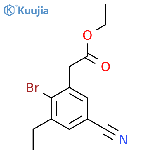 Ethyl 2-bromo-5-cyano-3-ethylphenylacetate structure