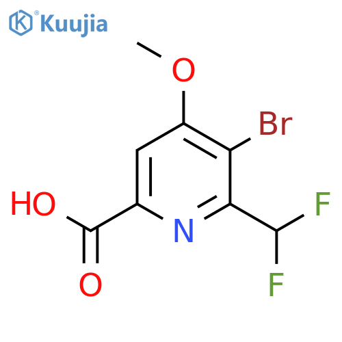3-Bromo-2-(difluoromethyl)-4-methoxypyridine-6-carboxylic acid structure