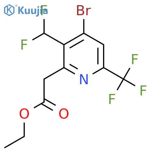 Ethyl 4-bromo-3-(difluoromethyl)-6-(trifluoromethyl)pyridine-2-acetate structure