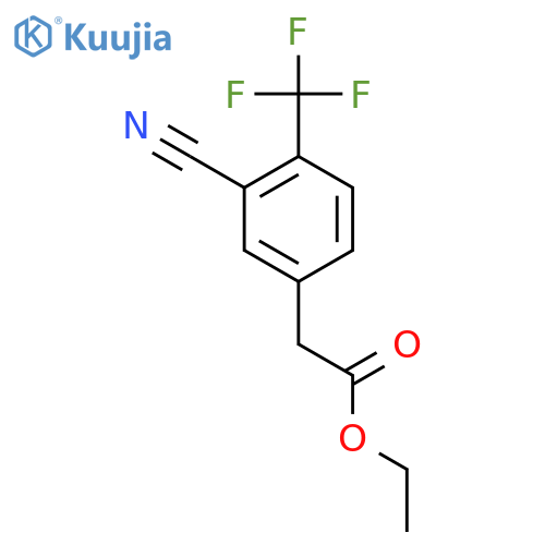 Ethyl 3-cyano-4-(trifluoromethyl)phenylacetate structure
