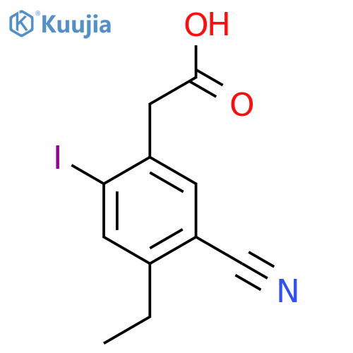 5-Cyano-4-ethyl-2-iodophenylacetic acid structure
