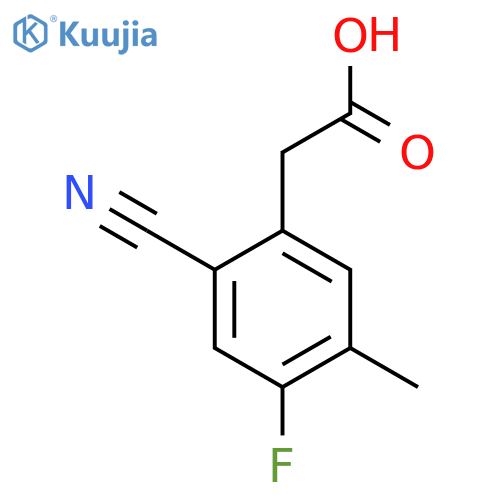 2-Cyano-4-fluoro-5-methylphenylacetic acid structure