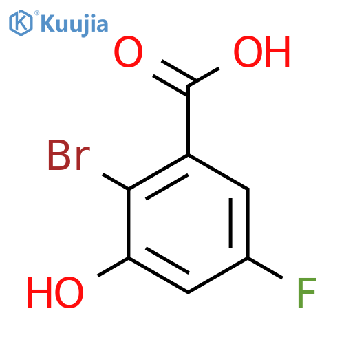 2-Bromo-5-fluoro-3-hydroxybenzoic acid structure