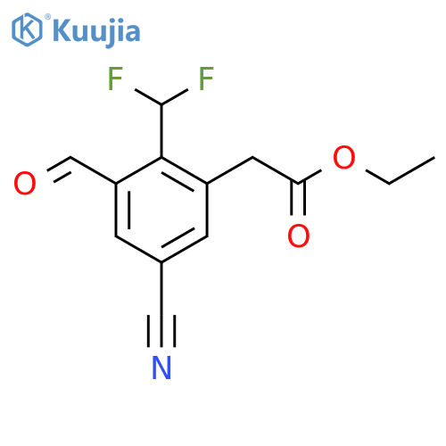 Ethyl 5-cyano-2-difluoromethyl-3-formylphenylacetate structure
