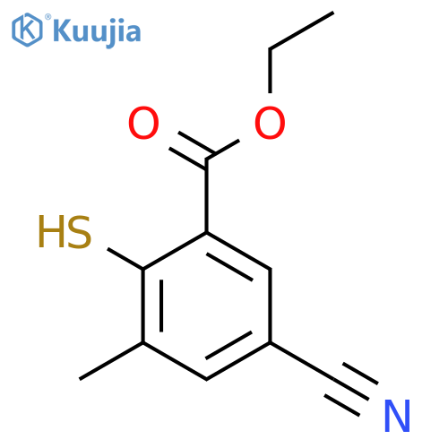Ethyl 5-cyano-2-mercapto-3-methylbenzoate structure