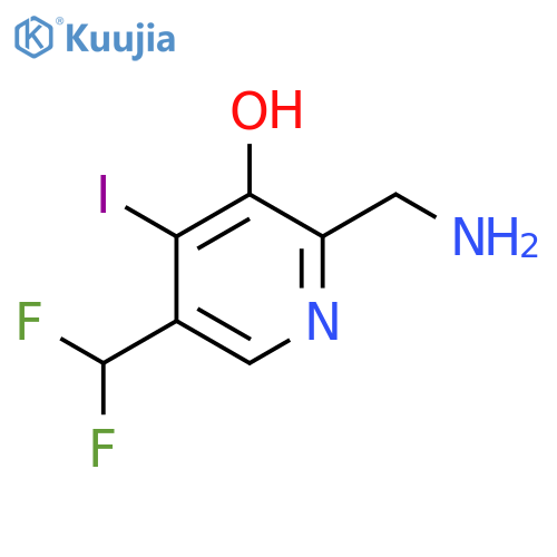 2-(Aminomethyl)-5-(difluoromethyl)-3-hydroxy-4-iodopyridine structure