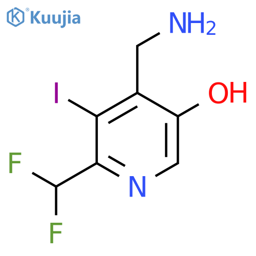 4-(Aminomethyl)-2-(difluoromethyl)-5-hydroxy-3-iodopyridine structure