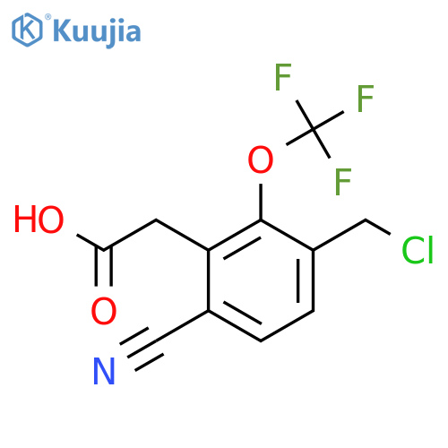 3-Chloromethyl-6-cyano-2-(trifluoromethoxy)phenylacetic acid structure