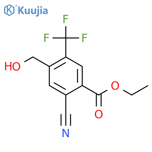 Ethyl 2-cyano-4-hydroxymethyl-5-(trifluoromethyl)benzoate structure