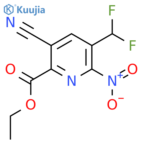 Ethyl 3-cyano-5-(difluoromethyl)-6-nitropyridine-2-carboxylate structure