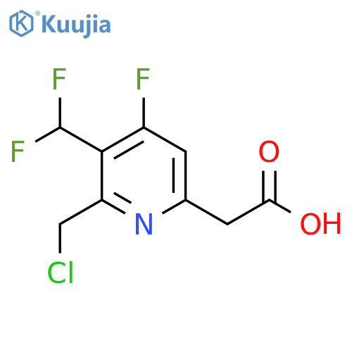 2-(Chloromethyl)-3-(difluoromethyl)-4-fluoropyridine-6-acetic acid structure