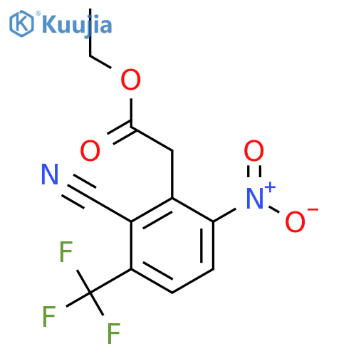 Ethyl 2-cyano-6-nitro-3-(trifluoromethyl)phenylacetate structure