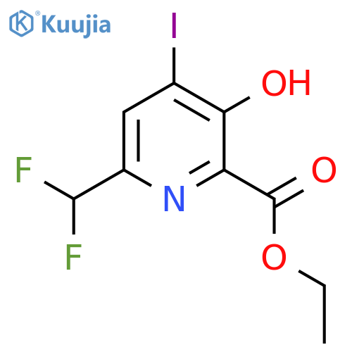 Ethyl 6-(difluoromethyl)-3-hydroxy-4-iodopyridine-2-carboxylate structure