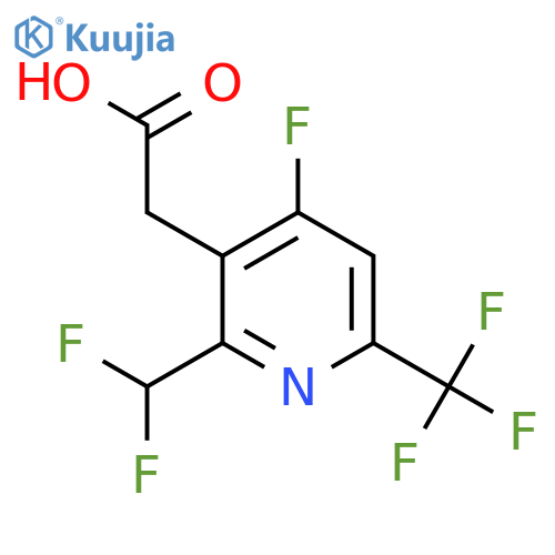 2-(Difluoromethyl)-4-fluoro-6-(trifluoromethyl)pyridine-3-acetic acid structure