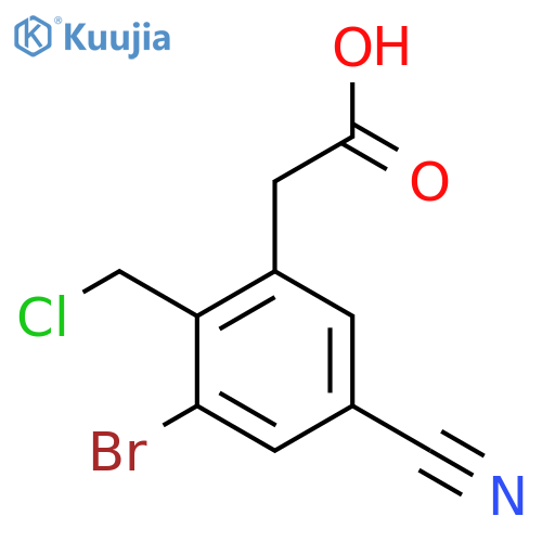 3-Bromo-2-chloromethyl-5-cyanophenylacetic acid structure