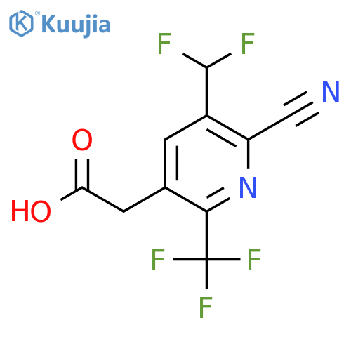 2-Cyano-3-(difluoromethyl)-6-(trifluoromethyl)pyridine-5-acetic acid structure