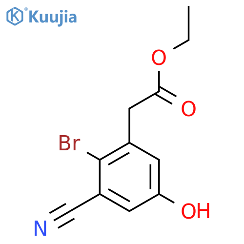 Ethyl 2-bromo-3-cyano-5-hydroxyphenylacetate structure