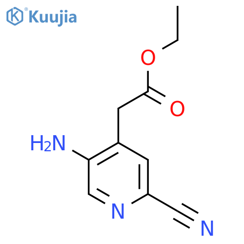 Ethyl 5-amino-2-cyanopyridine-4-acetate structure
