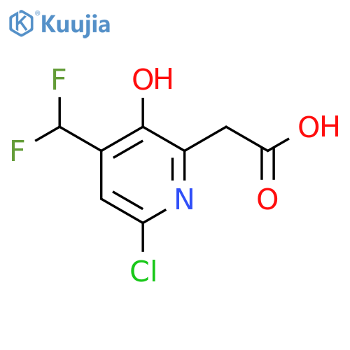 6-Chloro-4-(difluoromethyl)-3-hydroxypyridine-2-acetic acid structure