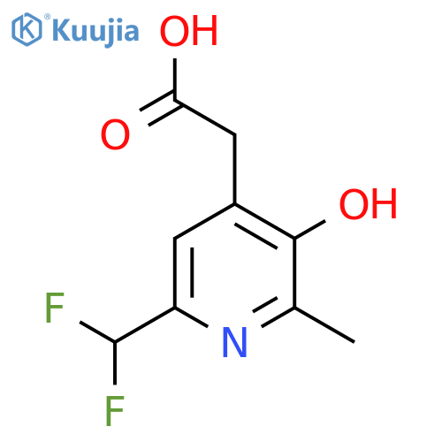 6-(Difluoromethyl)-3-hydroxy-2-methylpyridine-4-acetic acid structure