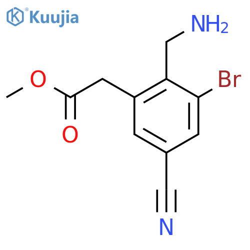 Methyl 2-aminomethyl-3-bromo-5-cyanophenylacetate structure