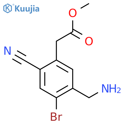 Methyl 5-aminomethyl-4-bromo-2-cyanophenylacetate structure