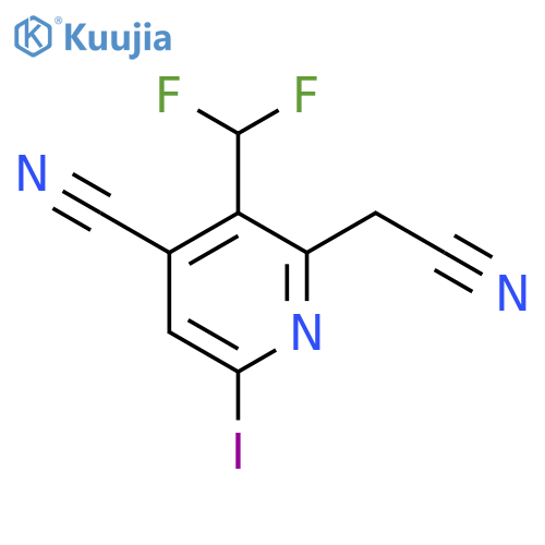 4-Cyano-3-(difluoromethyl)-6-iodopyridine-2-acetonitrile structure