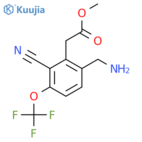 Methyl 6-aminomethyl-2-cyano-3-(trifluoromethoxy)phenylacetate structure
