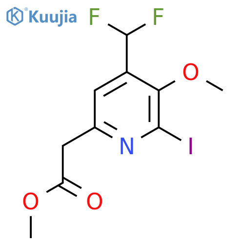 Methyl 4-(difluoromethyl)-2-iodo-3-methoxypyridine-6-acetate structure
