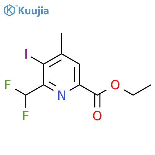 Ethyl 2-(difluoromethyl)-3-iodo-4-methylpyridine-6-carboxylate structure