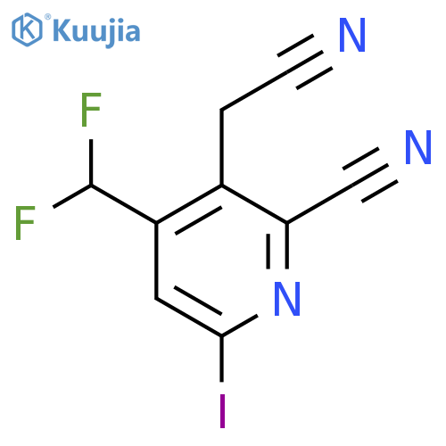 2-Cyano-4-(difluoromethyl)-6-iodopyridine-3-acetonitrile structure