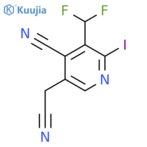 4-Cyano-3-(difluoromethyl)-2-iodopyridine-5-acetonitrile structure