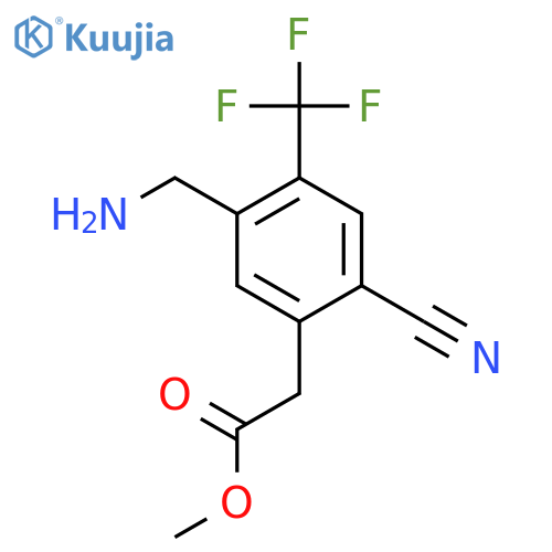 Methyl 5-aminomethyl-2-cyano-4-(trifluoromethyl)phenylacetate structure