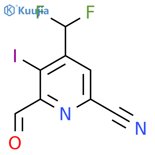 6-Cyano-4-(difluoromethyl)-3-iodopyridine-2-carboxaldehyde structure