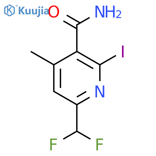 6-(Difluoromethyl)-2-iodo-4-methylpyridine-3-carboxamide structure