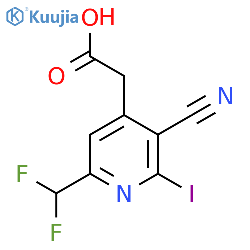 3-Cyano-6-(difluoromethyl)-2-iodopyridine-4-acetic acid structure