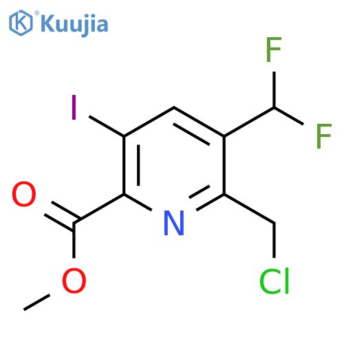 Methyl 2-(chloromethyl)-3-(difluoromethyl)-5-iodopyridine-6-carboxylate structure