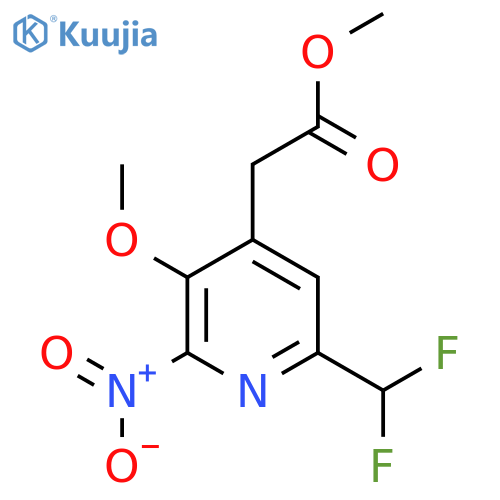 Methyl 6-(difluoromethyl)-3-methoxy-2-nitropyridine-4-acetate structure
