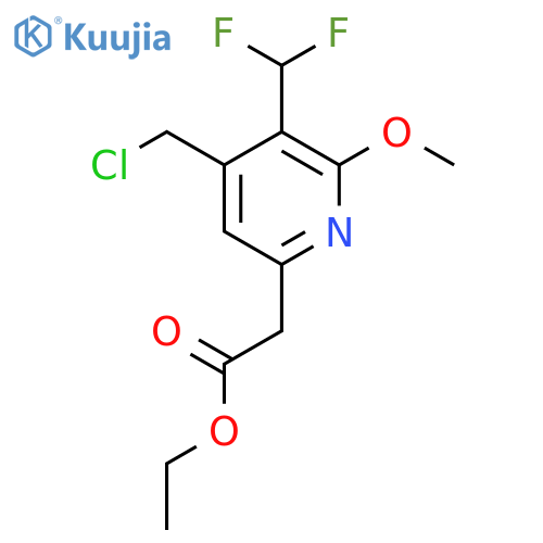 Ethyl 4-(chloromethyl)-3-(difluoromethyl)-2-methoxypyridine-6-acetate structure