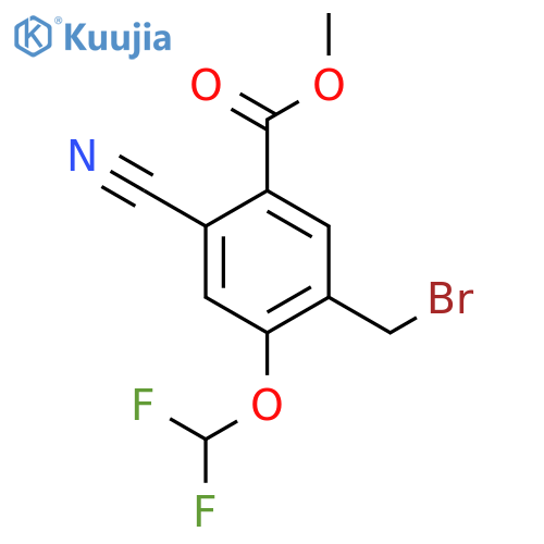 Methyl 5-bromomethyl-2-cyano-4-(difluoromethoxy)benzoate structure