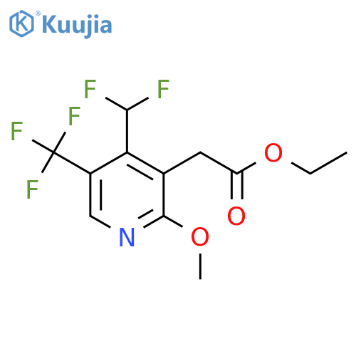 Ethyl 4-(difluoromethyl)-2-methoxy-5-(trifluoromethyl)pyridine-3-acetate structure