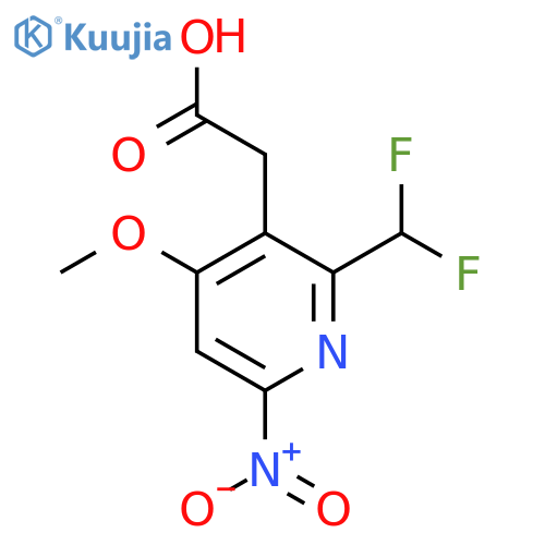 2-(Difluoromethyl)-4-methoxy-6-nitropyridine-3-acetic acid structure