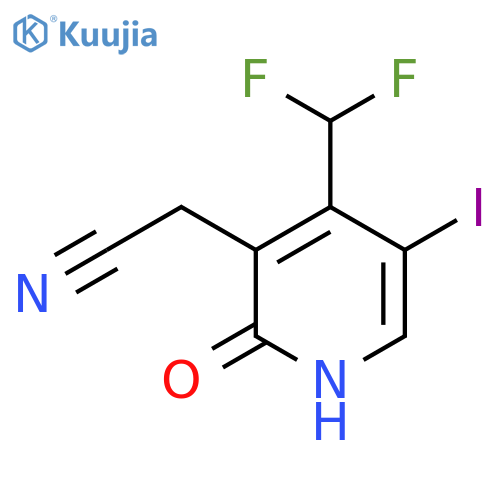 4-(Difluoromethyl)-2-hydroxy-5-iodopyridine-3-acetonitrile structure