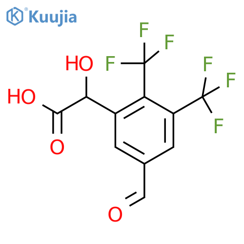 2,3-Bis(trifluoromethyl)-5-formylmandelic acid structure