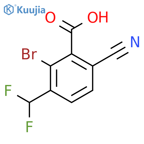 2-Bromo-6-cyano-3-(difluoromethyl)benzoic acid structure
