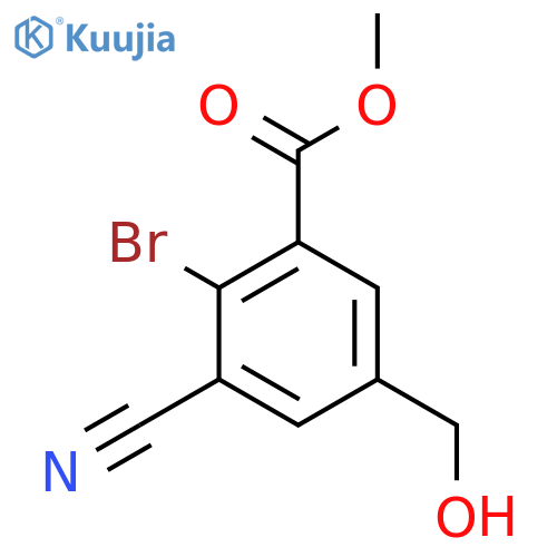 Methyl 2-bromo-3-cyano-5-(hydroxymethyl)benzoate structure