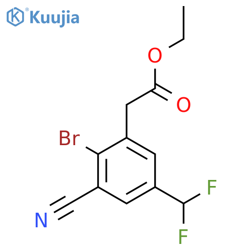 Ethyl 2-bromo-3-cyano-5-(difluoromethyl)phenylacetate structure