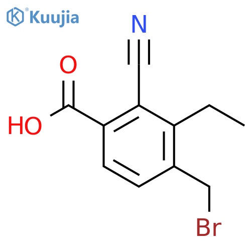4-Bromomethyl-2-cyano-3-ethylbenzoic acid structure