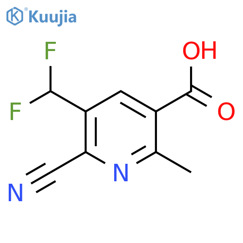 2-Cyano-3-(difluoromethyl)-6-methylpyridine-5-carboxylic acid structure