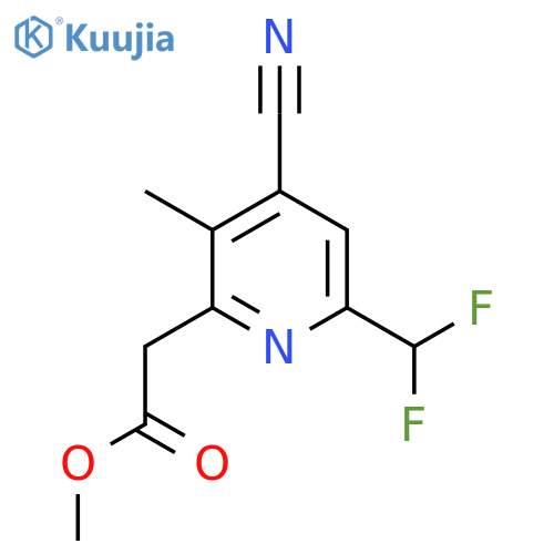 Methyl 4-cyano-6-(difluoromethyl)-3-methylpyridine-2-acetate structure